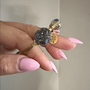 Bourbon and Boweties Multi Color Druzy Bracelet with Gray base